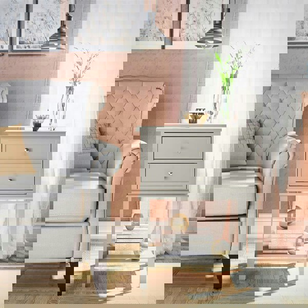 Dorel Home Franklin Accent Table with 2 Drawers Taupe