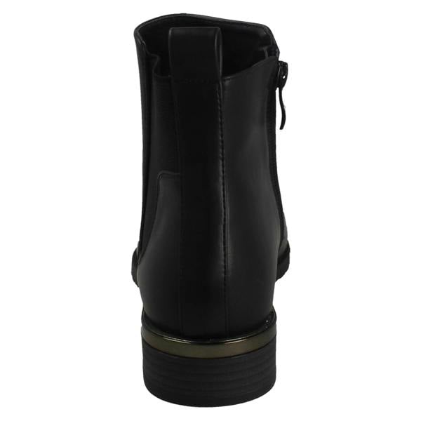 Spot On Ladies Spot On Low Heel Wide Fit Elastic Gussest Zip Ankle Boots F51195
