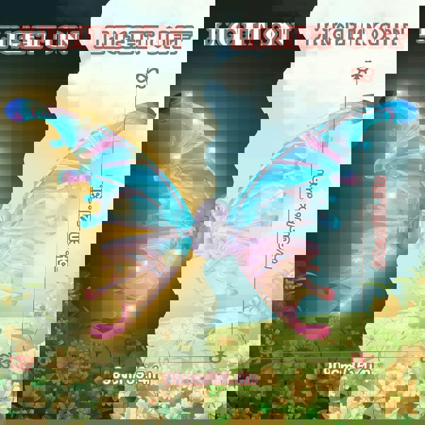 deAO Toys Glowing Butterfly Wings Fairy Costume Angel Wings for Girls Fun Play Fancy Dress-up