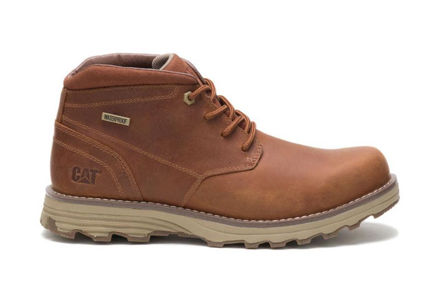 Caterpillar CAT (Caterpillar) Men's Elude Waterproof Brown Leather Safety Work Boots