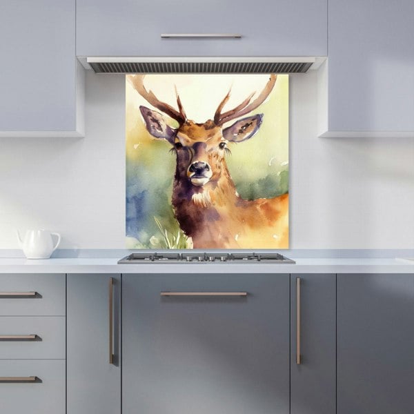 Warren Reed - Designer Splendid Stag Watercolour Kitchen Splashback