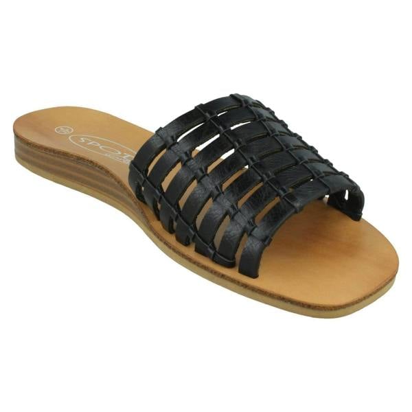 Spot On Ladies Spot On Weave Vamp Mules F00336