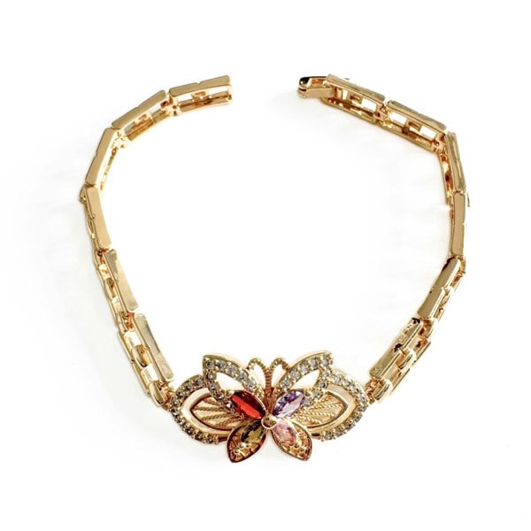 Luxe Tones Millie Luxe Gold Plated Jewelled Statement Butterfly Bracelet