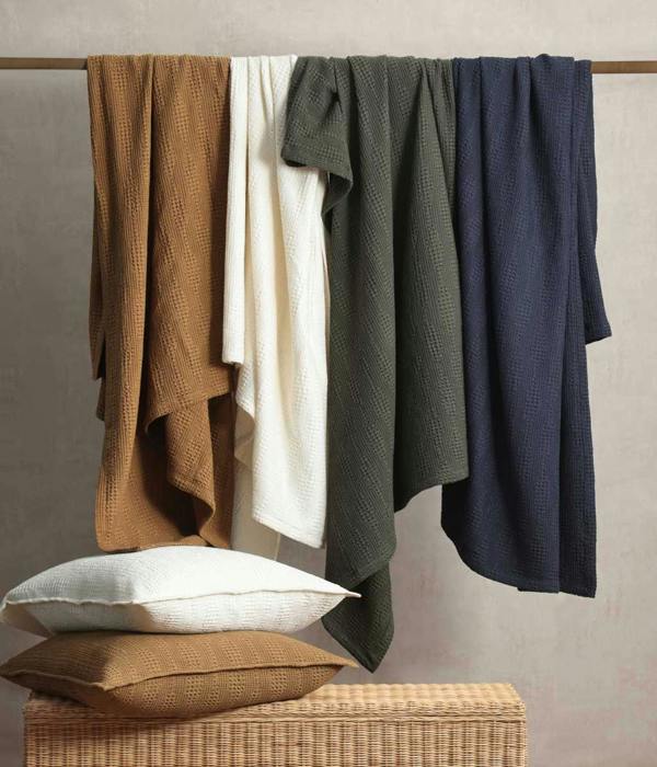 M.M Linen Ansel Throw Navy