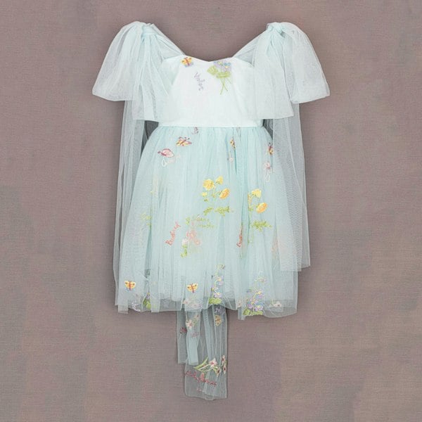Baby Enchanted Angel Dress - Embroidered Sky Blue