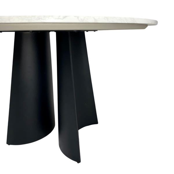 Rosemary Round Dining Table - Black & White Marble