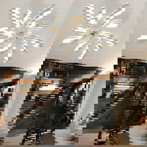 78cm Dia. Acrylic Creative Ceiling Fan with LED Lights Ceiling Fans Living and Home White 