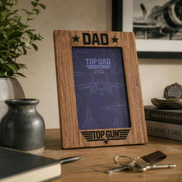 Widdop & Co Top Gun Top Dad Photo Frame Brown