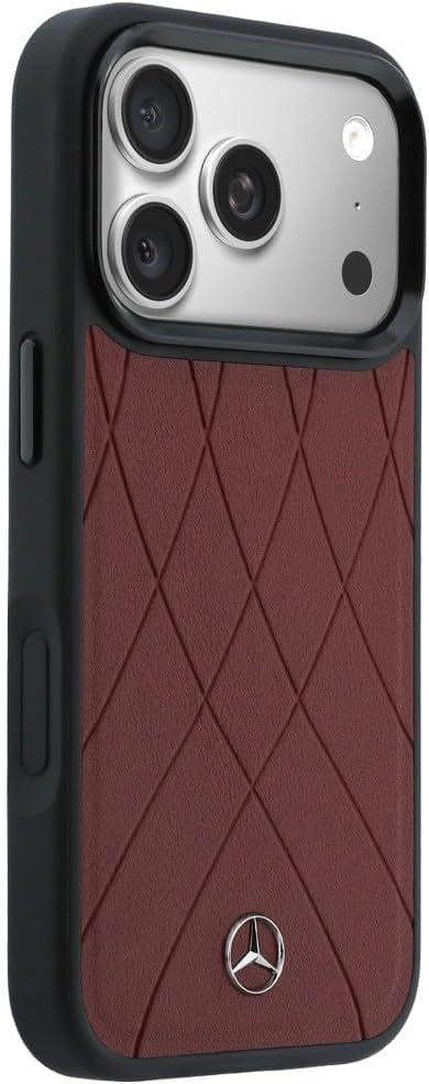 Mercedes Benz Crossed Lines Leather Case with MagSafe for iPhone 17 Pro Max 6.9" Red - MEHMP17X25PSECLR