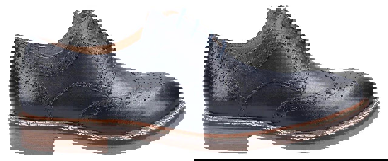 Hush Puppies Bryson Mens Wing Tip Brogue Smart Leather Lace Up Shoes