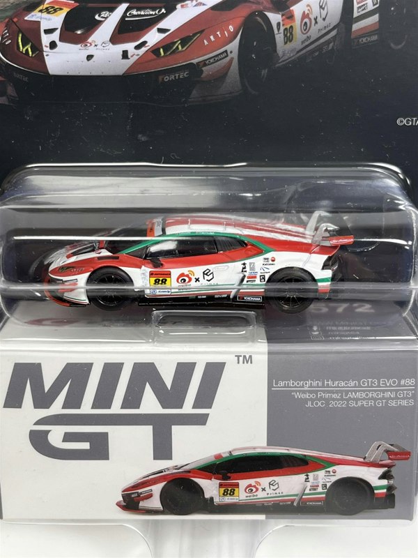 Mini GT Lamborghini Huracan GT3 Evo #88 JLOC 2022 Super GT Series 1:64 Mini GT MGT00572L