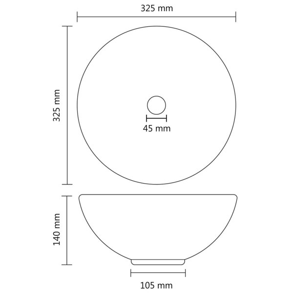 Berkfield Luxury Bathroom Basin Round Matt Dark Blue 32.5x14 cm Ceramic