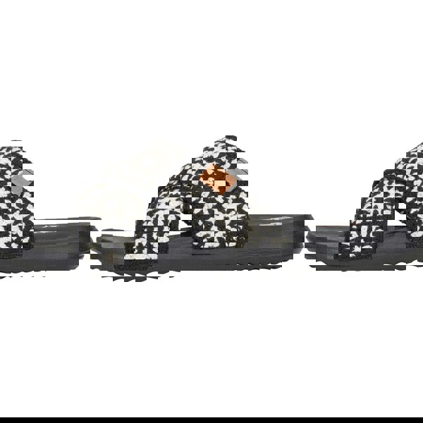HEYDUDE Christi Slide Cottage Crochet Cotton Women's Black/White Sandals