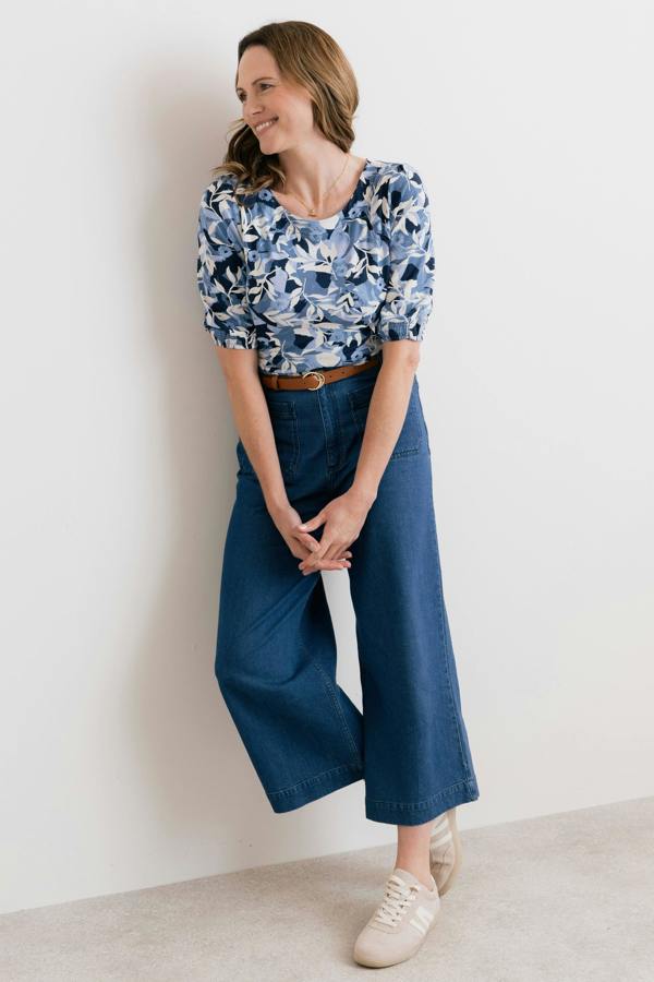 Lily & Me Meadow Printed Jersey Top Navy