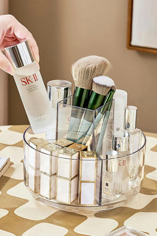 Living and Home 360 Rotating Makeup Cosmetic Organizer Turntable Office Dormitory Bathroom Storage Tray Box