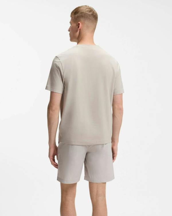 BOSS Orange TChup Mens Crew Neck Small Logo T-Shirt - Open Grey 070
