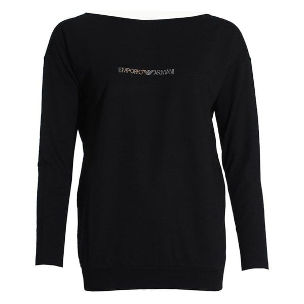 Emporio Armani Visibility Logo Sweater, Black