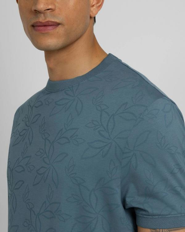 Steel & Jelly Baker - Tonal Floral Printed T-Shirt