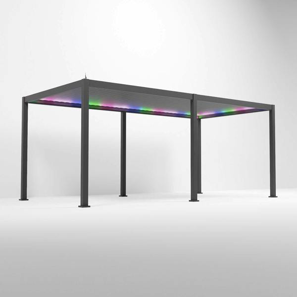 Ocean Designs Tivoli E-LED 6m x 3m Grey Frame Free Standing Pergola