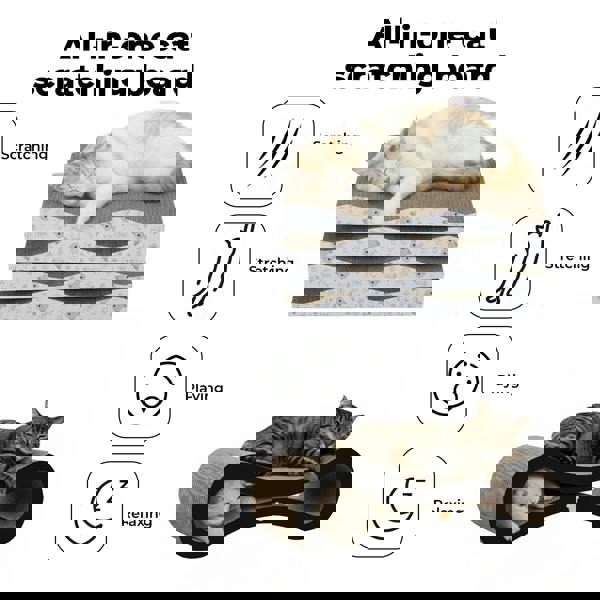 Skylos Cat Scratching Board Durable Recyclable Cardboard Scratcher Lounge Bed