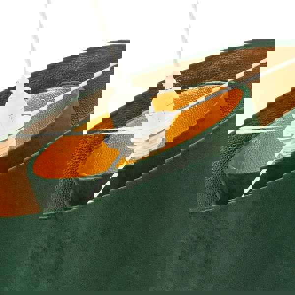 Forest Green Velvet Fabric Pendant Shade with Gold Faux Leather Lining Image 5