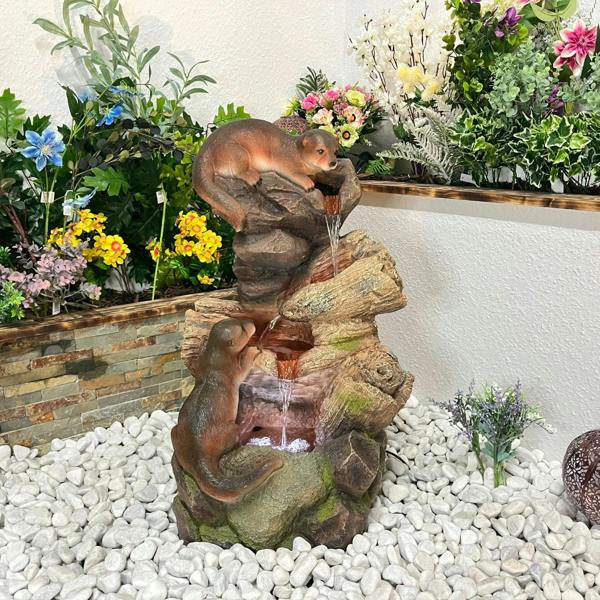 Tranquillity Water Features Curious Otters Animal Animal Fountain Water Feature