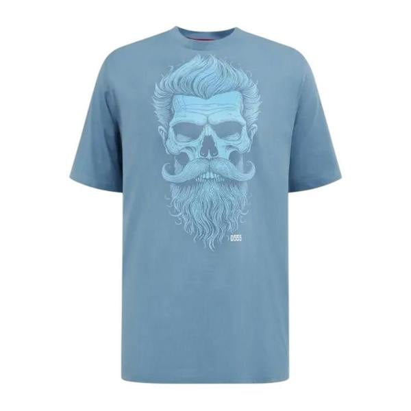 Duke Mens Miller D555 Bearded Skull Kingsize T-Shirt - Light Teal - 
