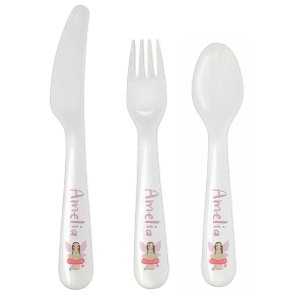 Personalised Memento Company Personalised Toadstool Fairy Plastic Cutlery