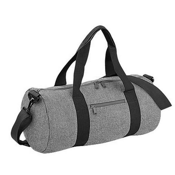 Bagbase Plain Varsity Barrel / Duffle Bag (20 Litres) - Grey Marl/Black