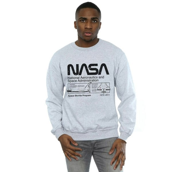 NASA Mens Space Shuttle Sweatshirt - Sports Grey