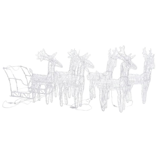 Berkfield Reindeers & Sleigh Christmas Decoration 320 LEDs Acrylic