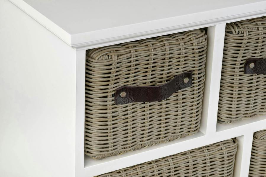 Statement Furniture Tetbury 9 Drawer White Storage Unit with Extra-Strong Baskets
