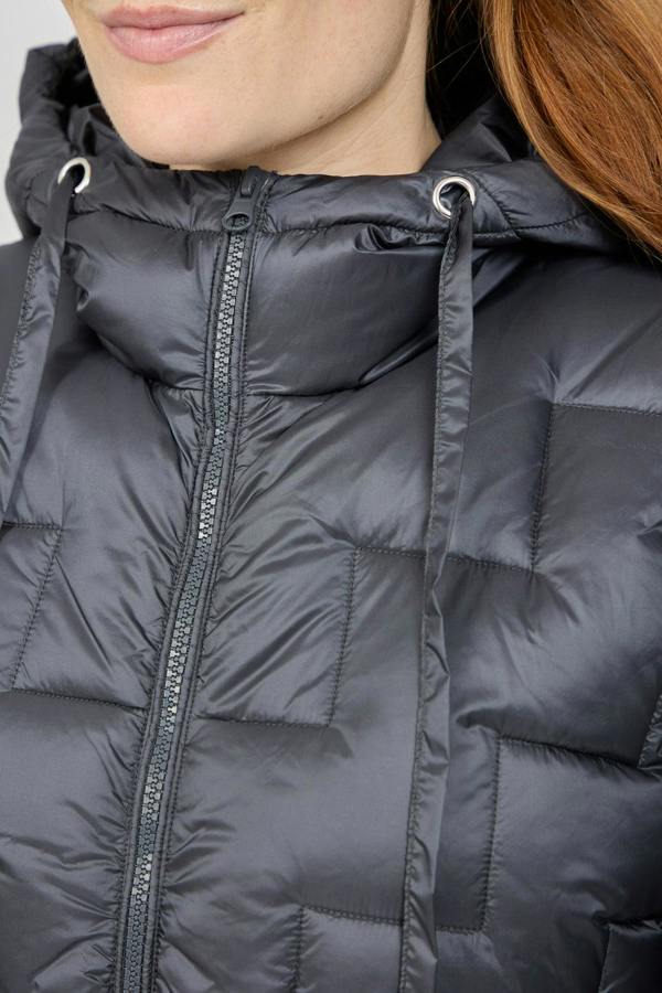 Mudflower Padded Hooded Jacket with Ribbed Sleeves