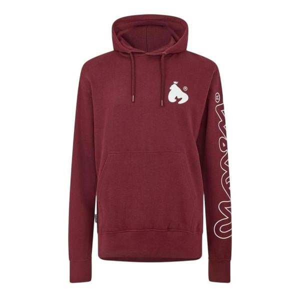 Money Mens Logo Polycotton Hooded Hoodie - Red - 
