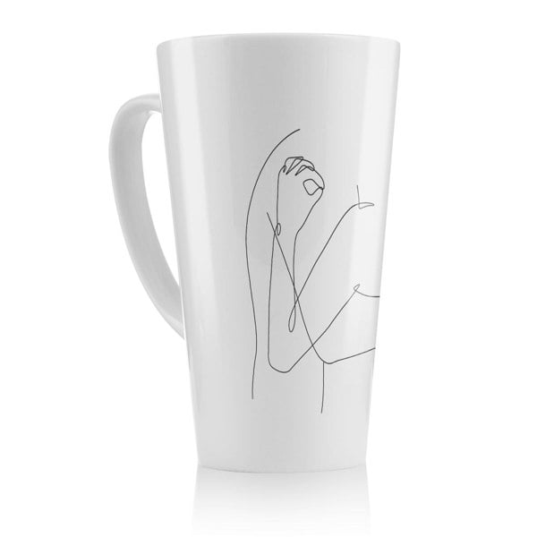 Benjamin Tate Design line art hug Designer Latte Mug