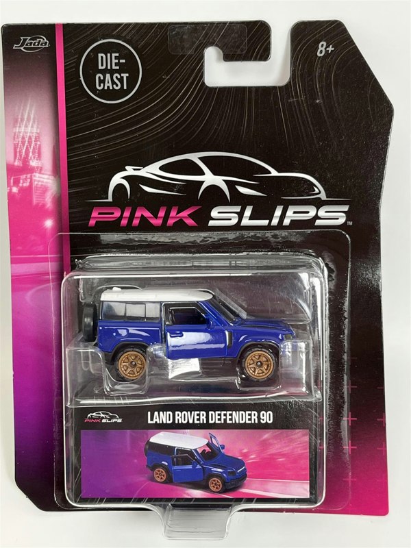 Jada Land Rover Defender 90 Blue 1:64 Scale Pink Slips Jada 213291000