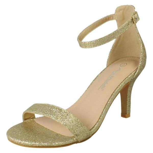 Spot On Ladies Spot On Wide Fit High Heeled Evening Sandals F12121