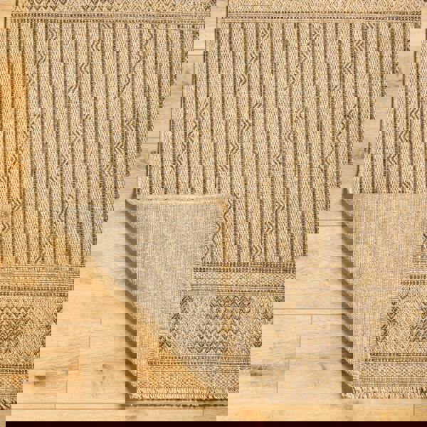 Livabliss Mirage-Cottage Tan Brown Fringe In- & Outdoor Jute-Look Rug