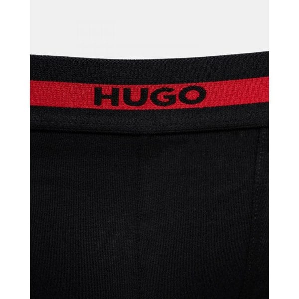 HUGO Planet 3-Pack Stretch-Cotton Logo Waistband Trunks - Black 002 - CHO - Designer Mens Underwear