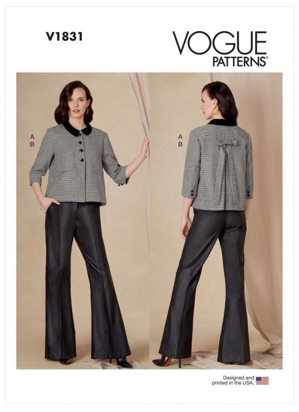 Vogue Sewing Pattern 1831, Trousers, Jackets for Women, B5 (8-10-12-14-16) - Intermediate