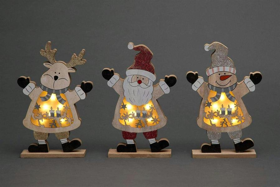 27cm Wooden LED Christmas Reindeer Table Decoration for Indoor Display and Seasonal Styling image 3