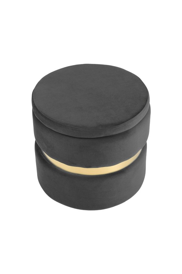 Living and Home Cylindrical Upholstered Storage Ottoman Foot Rest