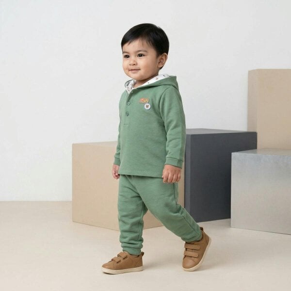Mini Cuddles Woodland Top & Joggers (Green)