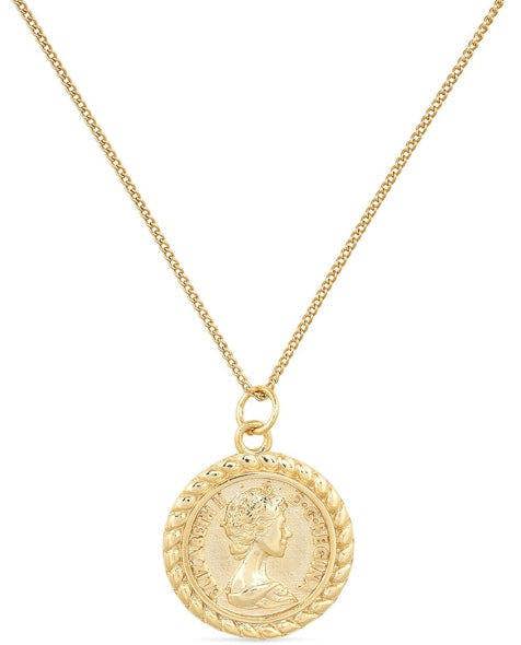 Chunky 18K Gold Lucky Coin Medallion Necklace - Necklaces - Elk & Bloom