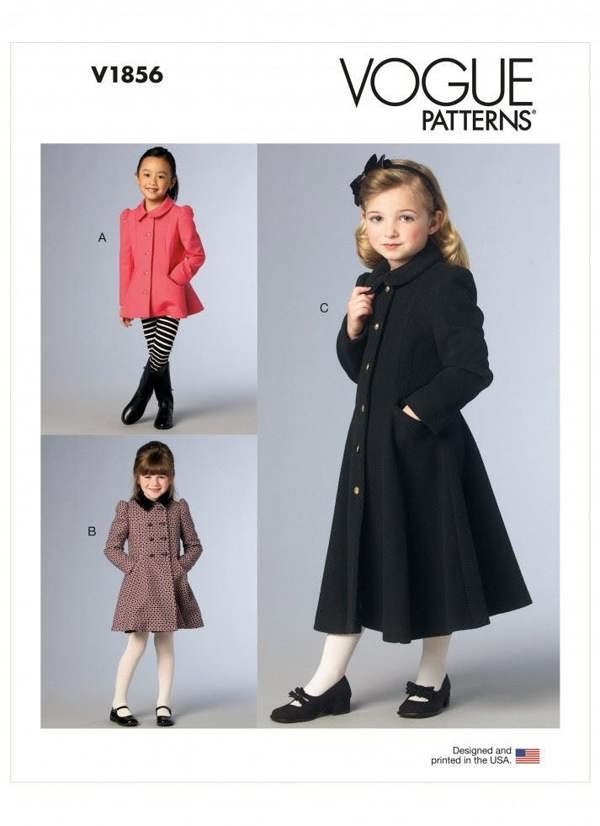 Vogue Sewing Pattern 1856, Jackets, Coats for Kids, CDD (2-3-4-5) - Intermediate