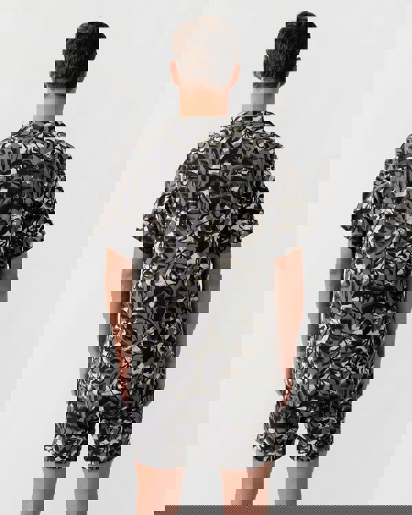 BOSS Orange Mens Short Sleeve Floral Print Beach Shirt - Open Grey 062