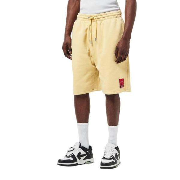 Off White Unisex Adult Relaxed Fit Sweat Shorts - Beige/Red - 