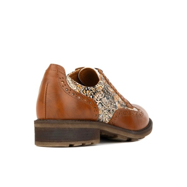 Embassy London DreamFiters - Brown Signature - Women's round toe leather derby shoe on durable rubber sole