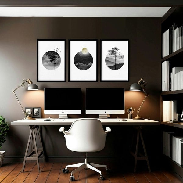 Office wall graphics | set of 3 Scandinavian wall art prints