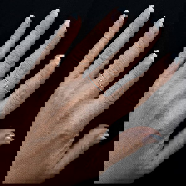 Starbright Rose Cubic Zirconia Claw Set Narrow Half Eternity Ring R6843 3A RGP